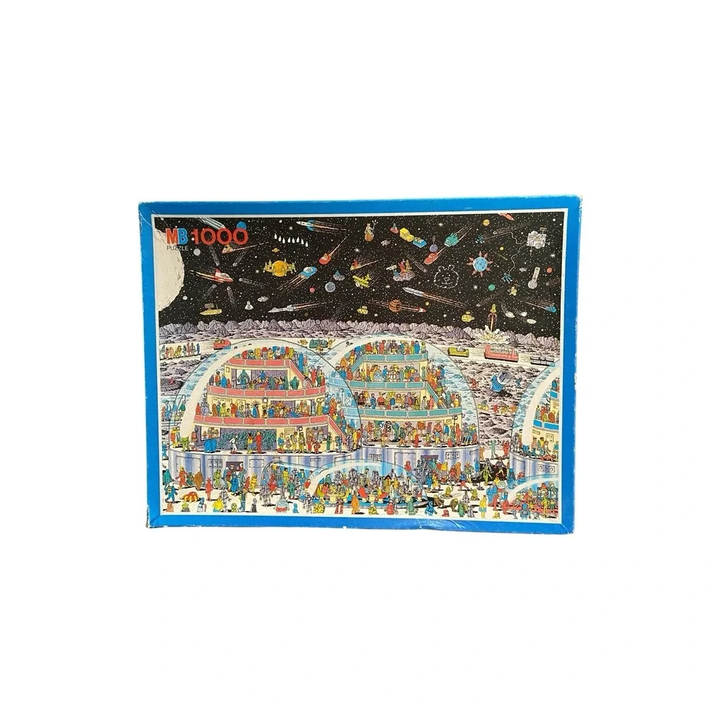 Vintage 1990 MB Where's Wally Future 1000 Pc Puzzle As Is Holland